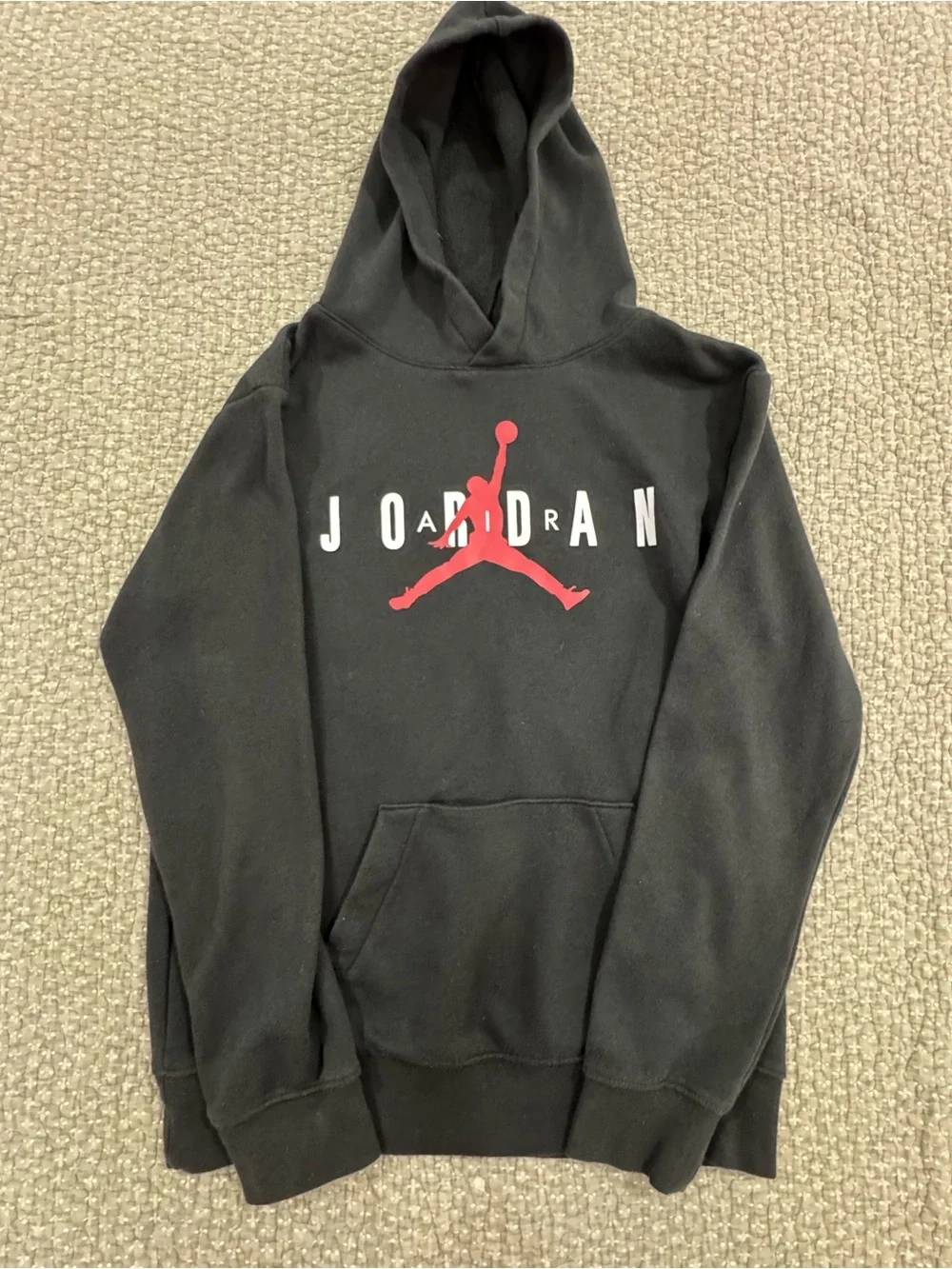 Jordan Black Crewneck Sweatshirt with Red Jumpman and White Logo